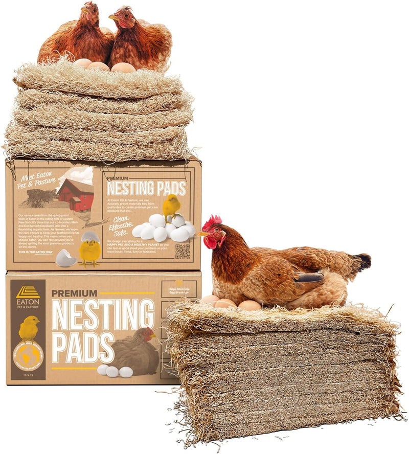EATON PET AND PASTURE , Premium Laying Hen Nesting Pads, USA Grown & Sustainably Harvested, 13 x 13 (10 Pack) - Image 1